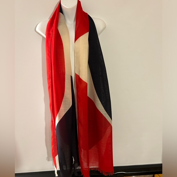 KATE SPADE WOMEN’S GEOMETRIC PRINT WOOL MULTI COLOR SCARF 31”x78” - Picture 6 of 9